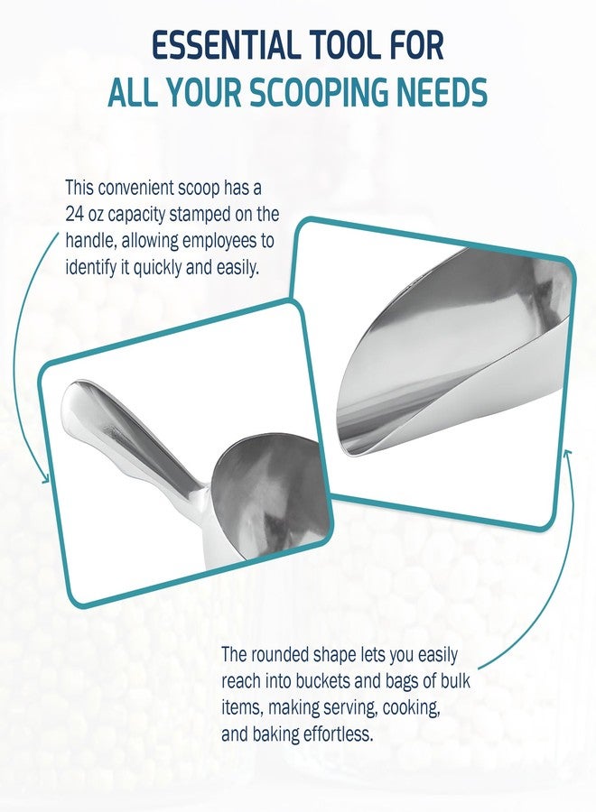 OCSParts OCS Parts Aluminum 11-Inch Food and Ice Scoop | 24-Ounce | Professional Grade Scooper for Ice, Flour, Candy, Sugar, Rice, Popcorn, Coffee, and Beans for Home or Commercial Kitchens - Image 2